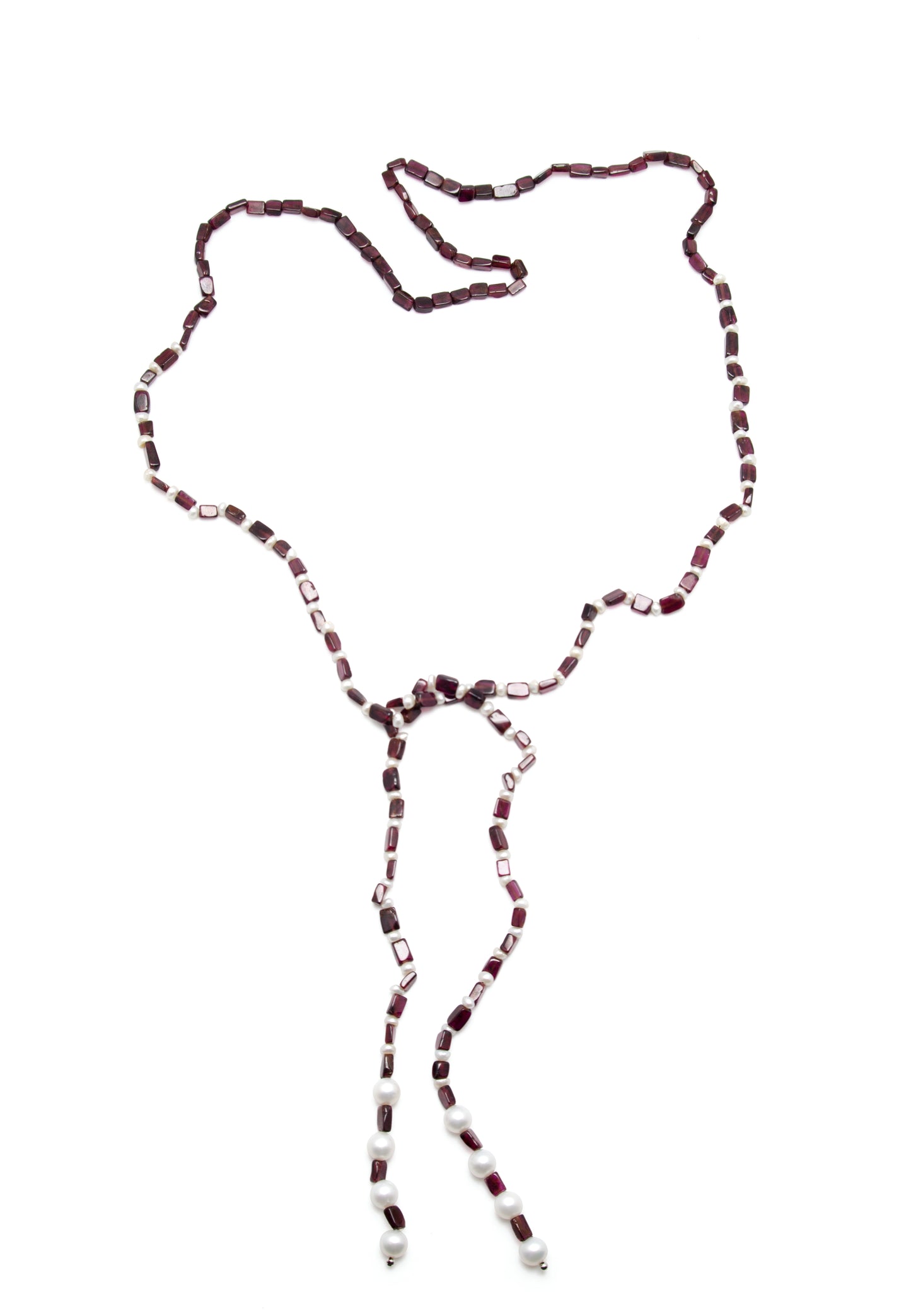 Colier: granat, perle naturale