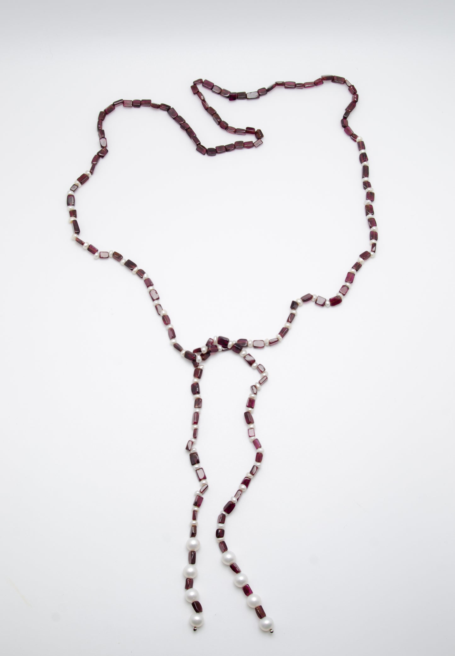 Colier: granat, perle naturale